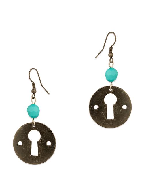 Keyhole Earrings With Antique Look - 916930 - Very Small Image - 1