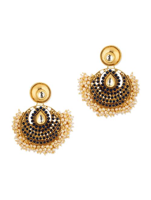 Golden Pearl Studded Earrings - 917157 - Very Small Image - 1
