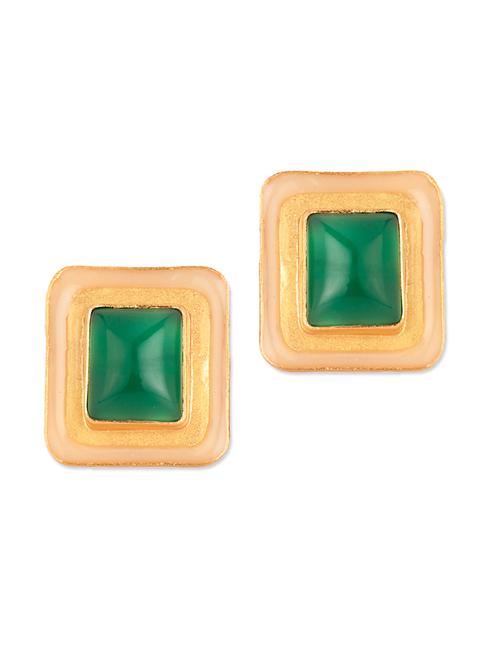 Gold Plated Enamelled Studs - 918011 - Very Small Image - 1