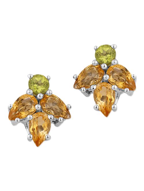 gorgeous orange stone earrings - 918221 - Very Small Image - 1