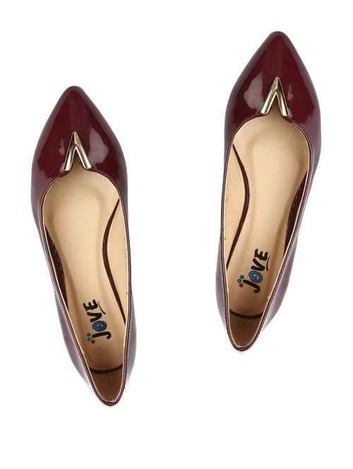 Blood red leatherette ballerinas - 922158 - Very Small Image - 1