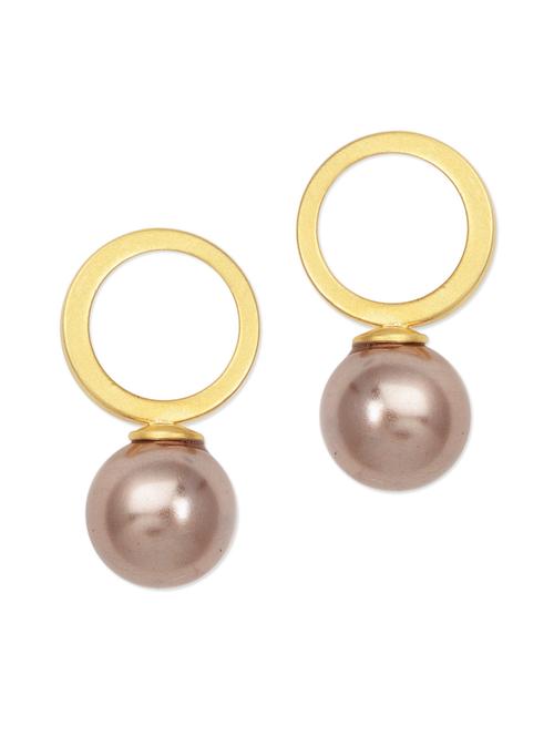 bronze drop ring stud earring - 922561 - Very Small Image - 1