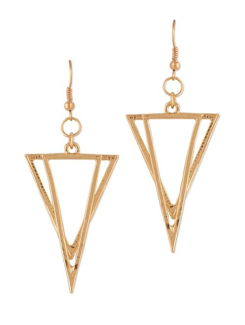 gold triangular earrings - 923572 - Very Small Image - 1