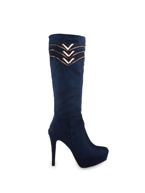 navy knee-high heeled boots - 926965 - Very Small Image - 1