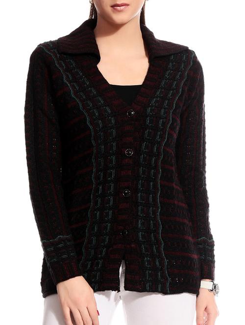 patterned black cardigan - 928795 - Very Small Image - 1