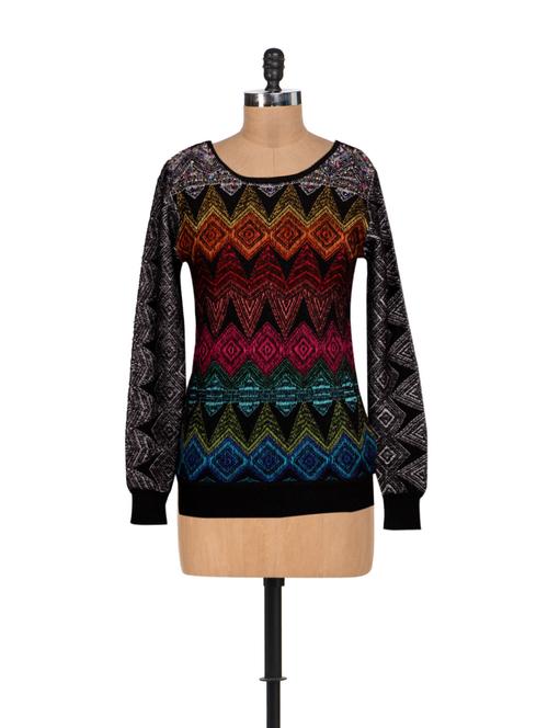 multi-coloured full-sleeve pullover - 929539 - Very Small Image - 1