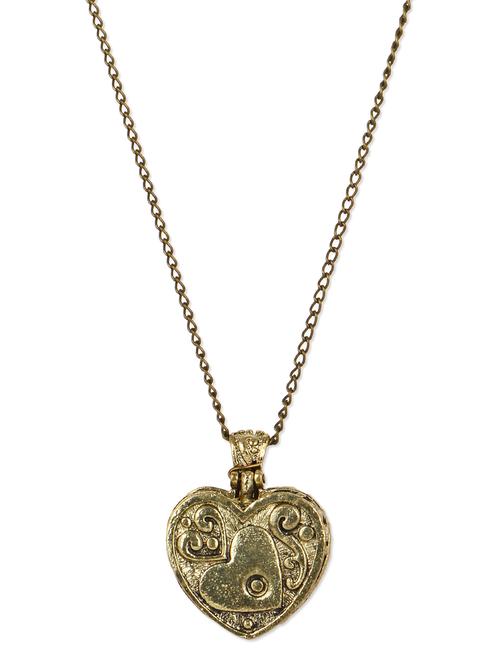 open heart antique finish necklace - 931304 - Very Small Image - 1