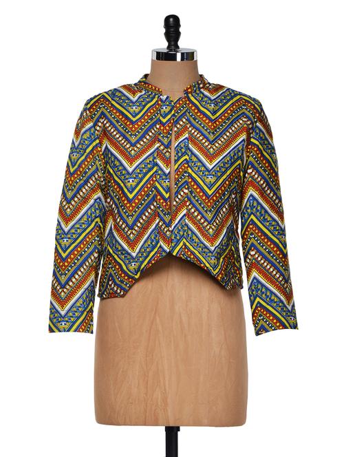 multi-colored zig zag patterned printed jacket - 939575 - Very Small Image - 1