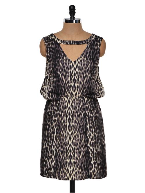 grey and cream animal print dress - 939614 - Very Small Image - 1
