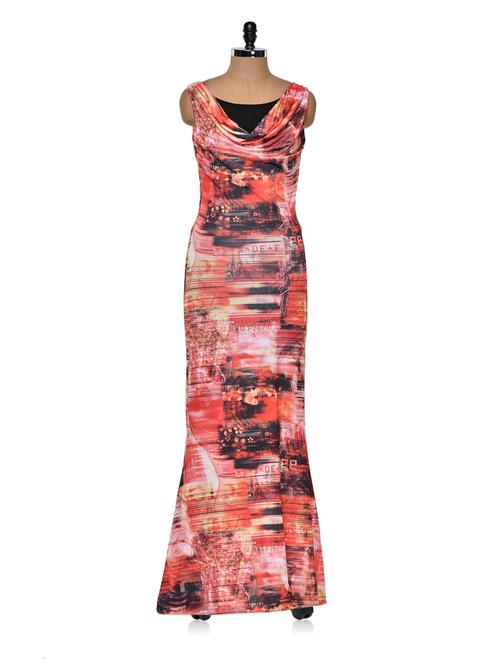 multi-colored printed gown - 942599 - Very Small Image - 1