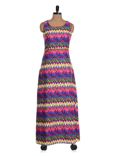 multi coloured printed maxi dress - 943312 - Very Small Image - 1