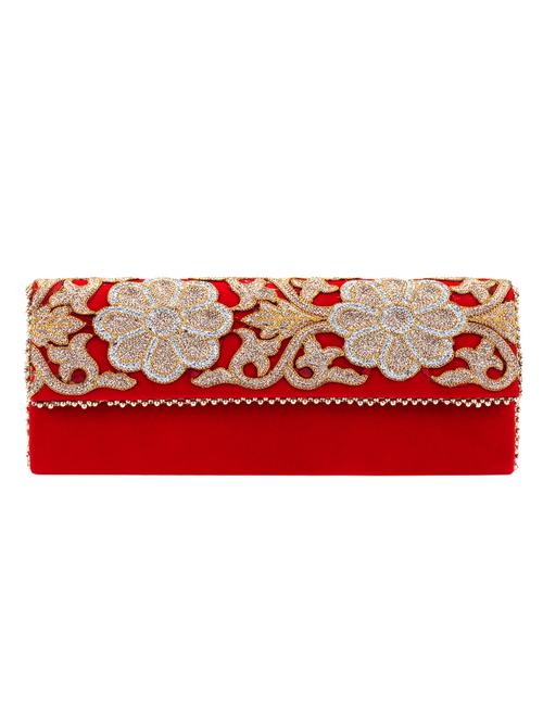 red velvet floral clutch - 944884 - Very Small Image - 1