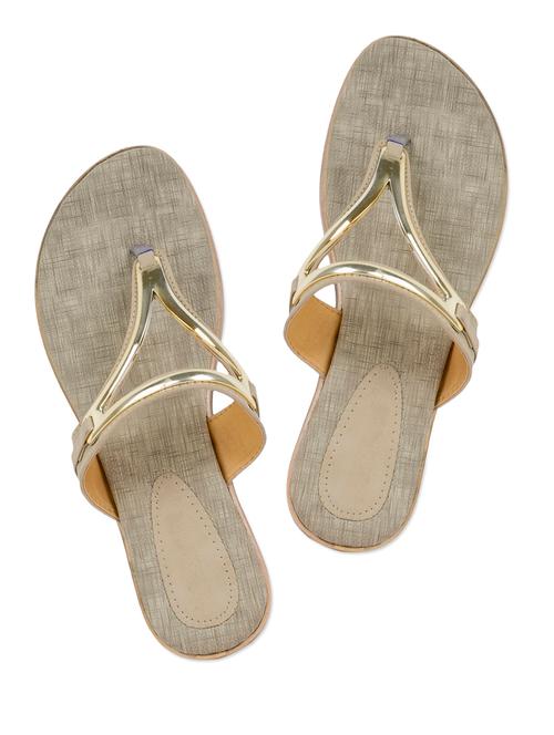 Gold trim beige flats - 946499 - Very Small Image - 1