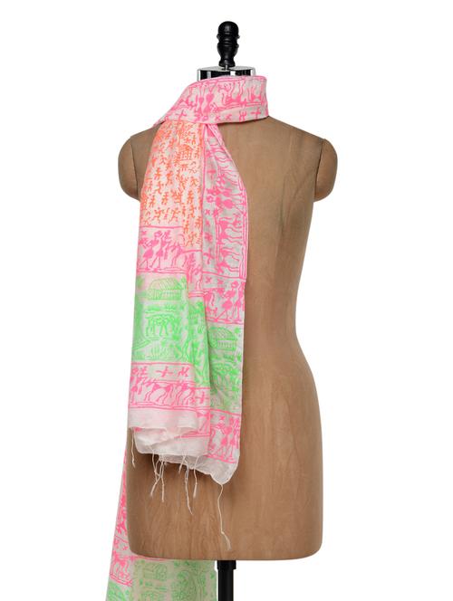 warli print neon chanderi dupatta - 949317 - Very Small Image - 1