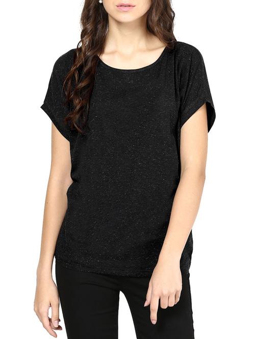 black cotton knit casual top - 951535 - Very Small Image - 1
