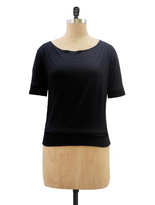 solid black round neck top - 953058 - Very Small Image - 1