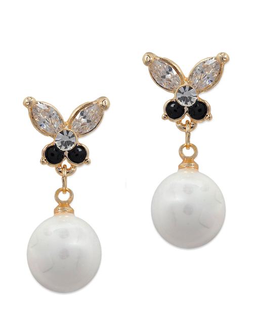 white pearl drop earrings - 955116 - Very Small Image - 1