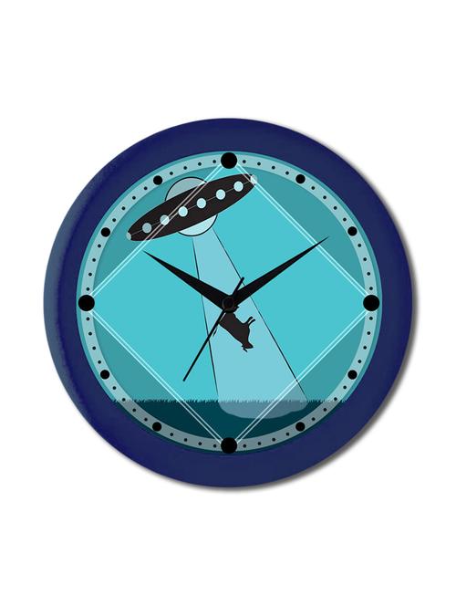 blue high grade plastic walk away round wall clock - 9555422 - Very Small Image - 1