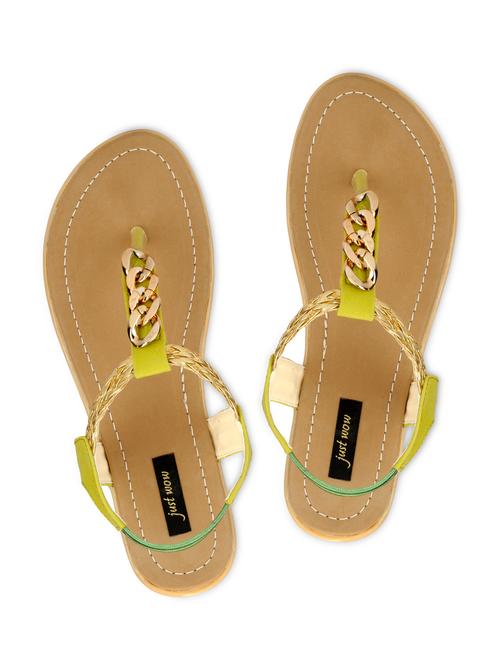 Lime embellished leather flats - 9563665 - Very Small Image - 1