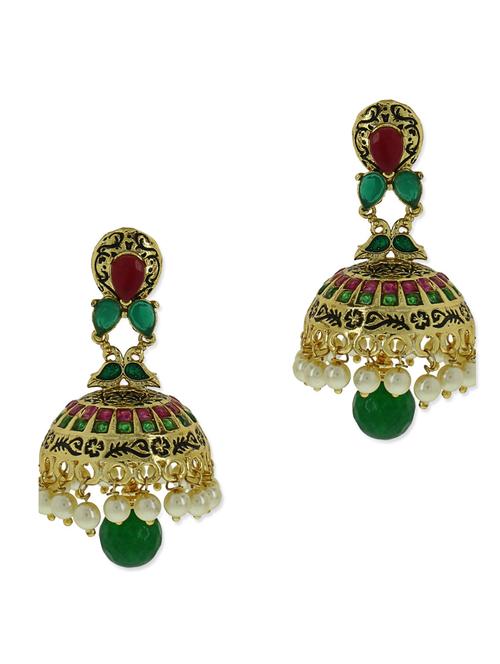 Multicoloured beads embellished earrings - 9567700 - Very Small Image - 1