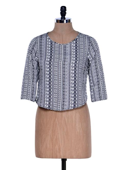 monochrome printed crop top - 957718 - Very Small Image - 1