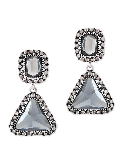 silver  embellished drop earrings - 9584738 - Very Small Image - 1