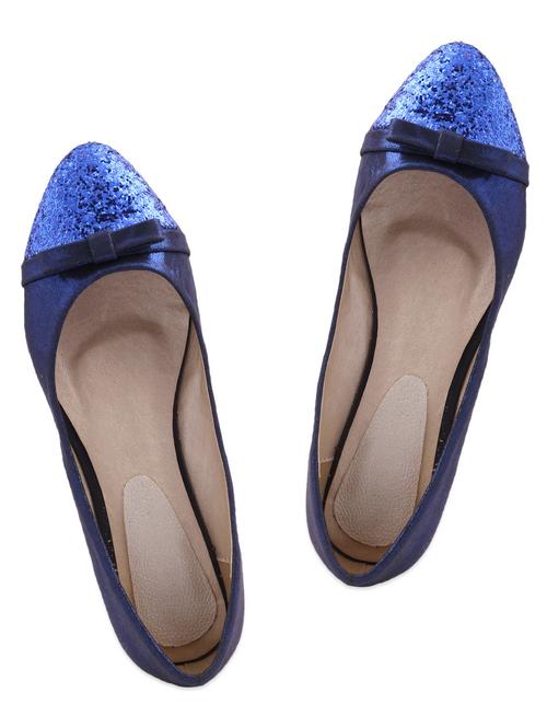 blue faux leather shimmer toe ballerinas - 958769 - Very Small Image - 1