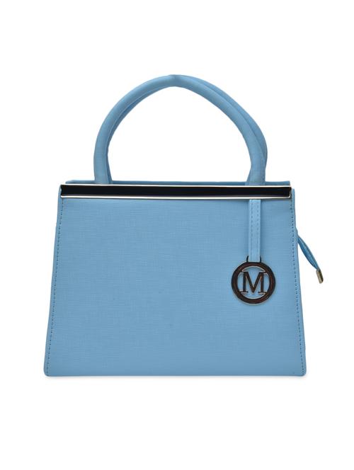 solid blue leatherette  handbag - 9594115 - Very Small Image - 1