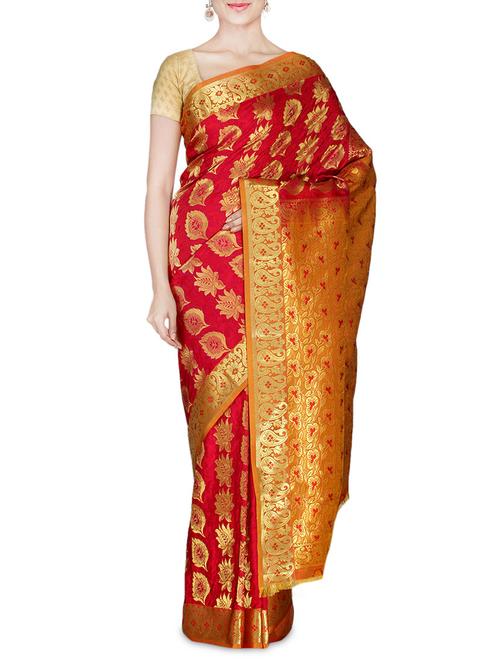 red art kanjivaram silk saree - 9600610 - Very Small Image - 1