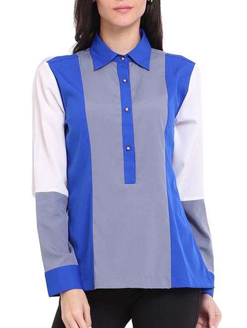 Color block Collar Top - 960698 - Very Small Image - 1