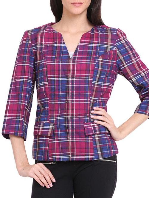Plaid Open Front Jacket - 960758 - Very Small Image - 1
