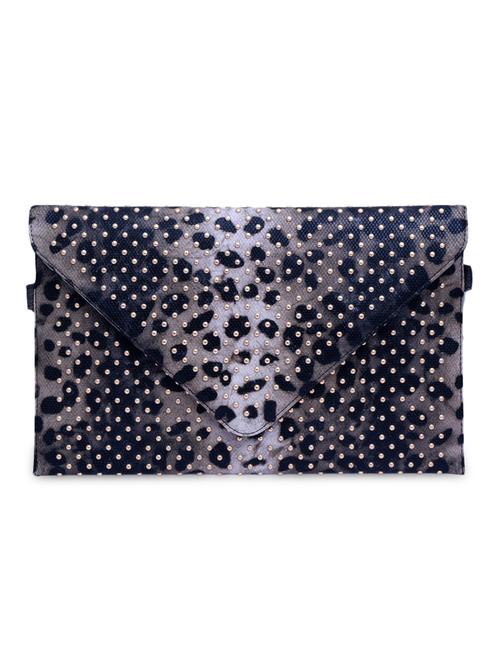 black leatherette envelope clutch - 9613150 - Very Small Image - 1