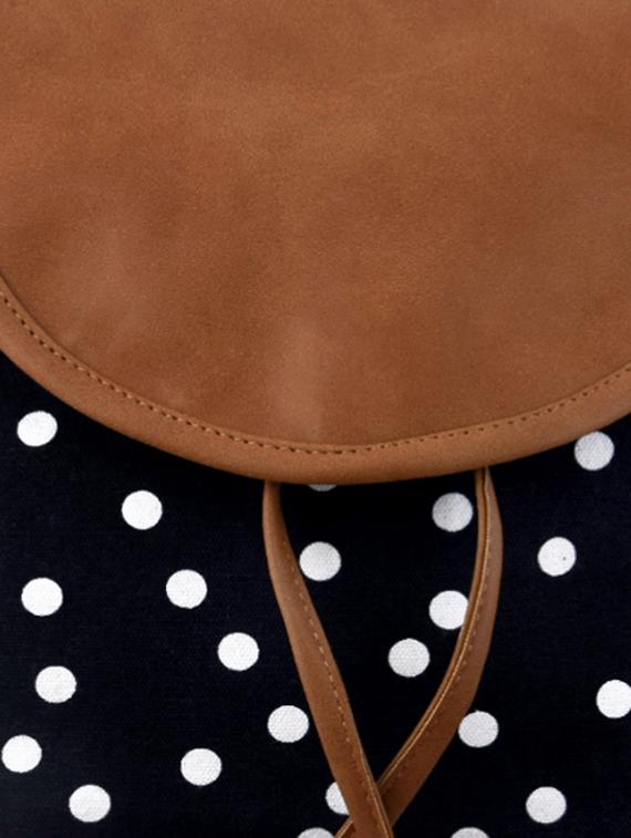 black polka dotted faux leather sling bag - 9615003 - Standard Image - 3