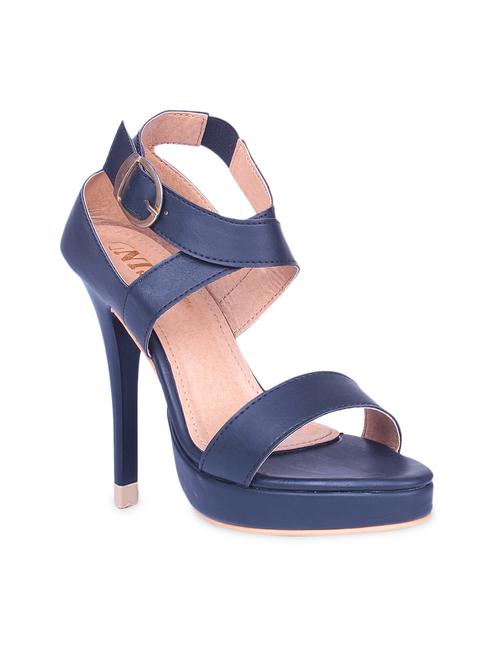 blue faux leather buckled sandals - 9615325 - Very Small Image - 1