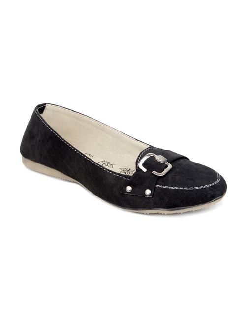 black faux leather  round toed loafers - 9616350 - Very Small Image - 1