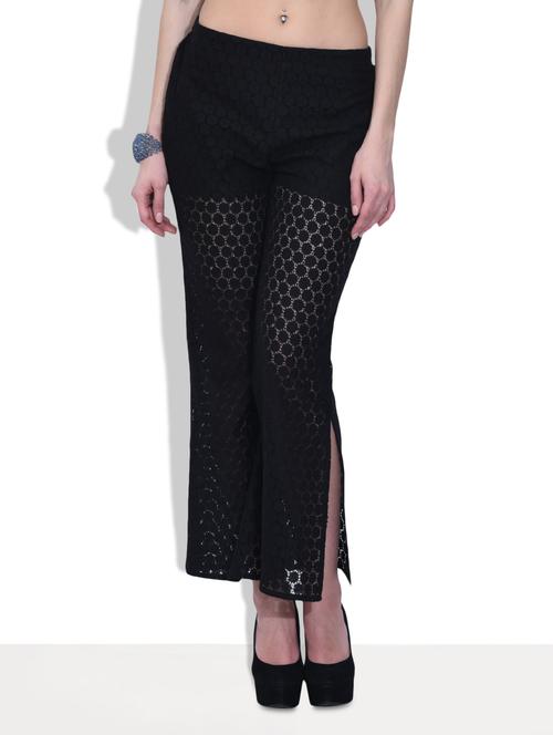 solid black crochet pants - 9628941 - Very Small Image - 1