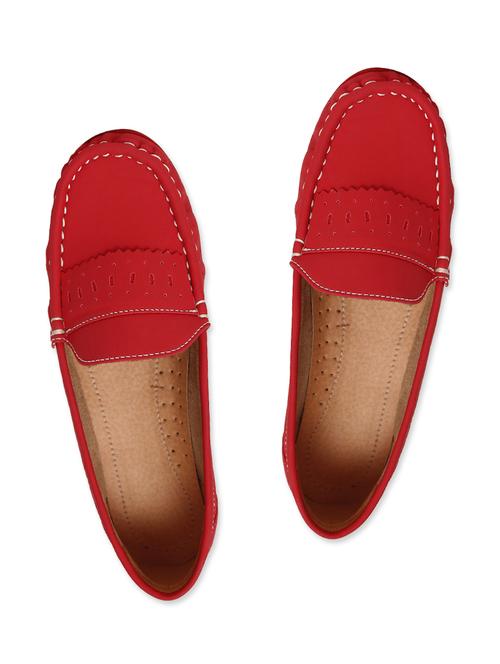 solid red leatherette loafers - 9641283 - Very Small Image - 1