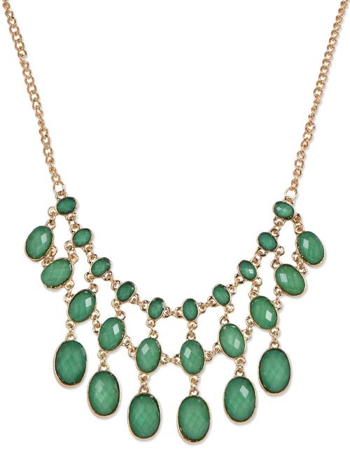 Green oval shaped acrylic neckpiece - 964441 - Very Small Image - 1