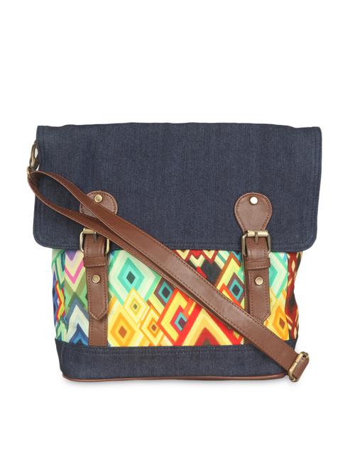 blue with multi denim backpack - 9660785 - Very Small Image - 1