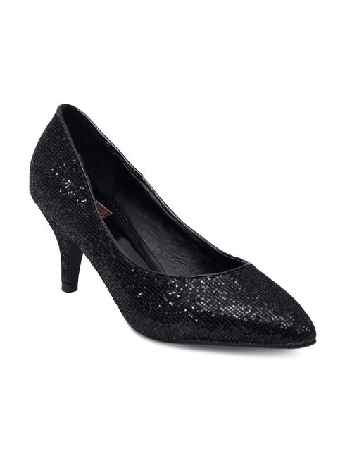 black shimmer faux leather pumps - 9663734 - Very Small Image - 1