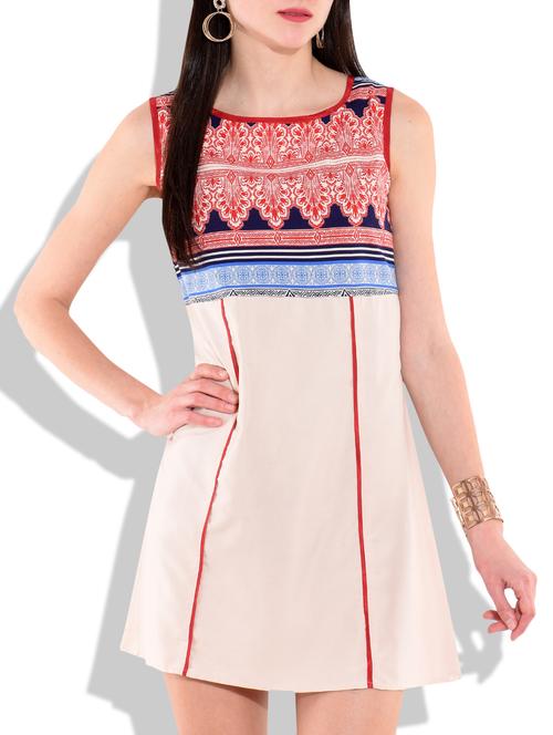 multicolored printed sleeveless short dress - 9676939 - Very Small Image - 1