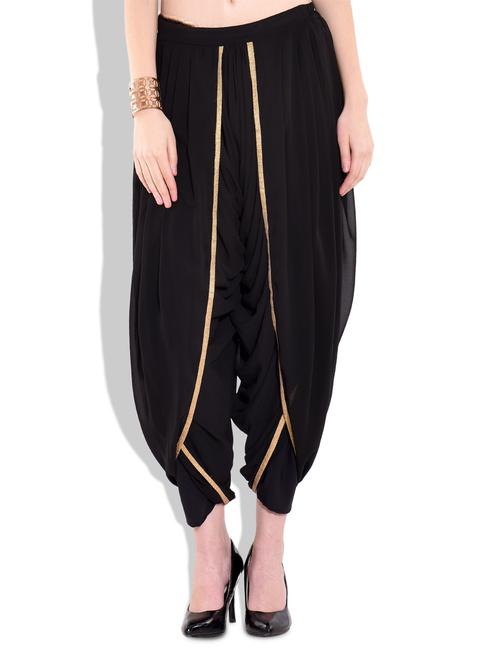 black georgette solid dhoti salwar - 9680638 - Very Small Image - 1