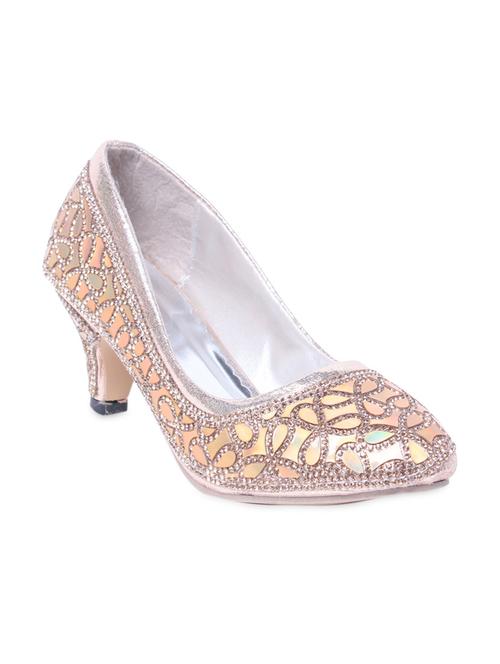 gold embellished leatherette pumps - 9681908 - Very Small Image - 1