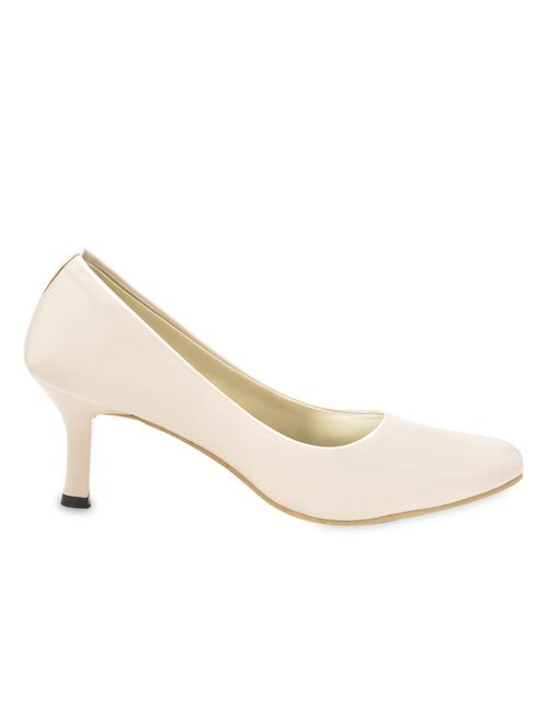 solid cream leatherette pumps - 9692713 - Very Small Image - 1