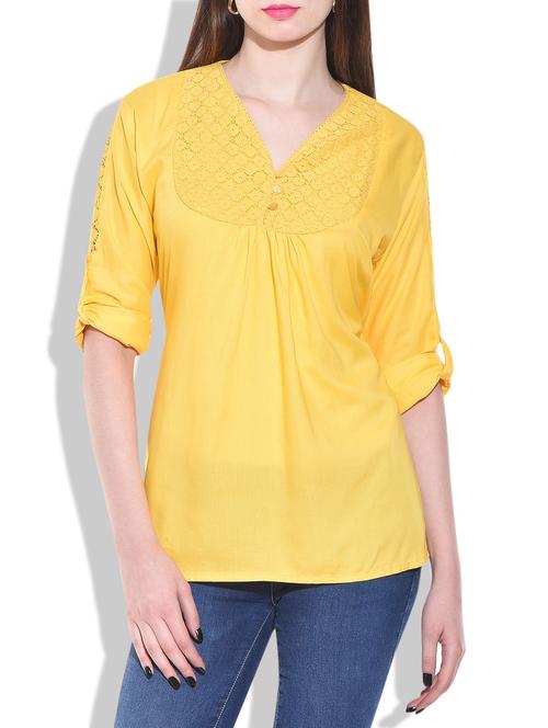 yellow lace work on panel top - 9712761 - Very Small Image - 1