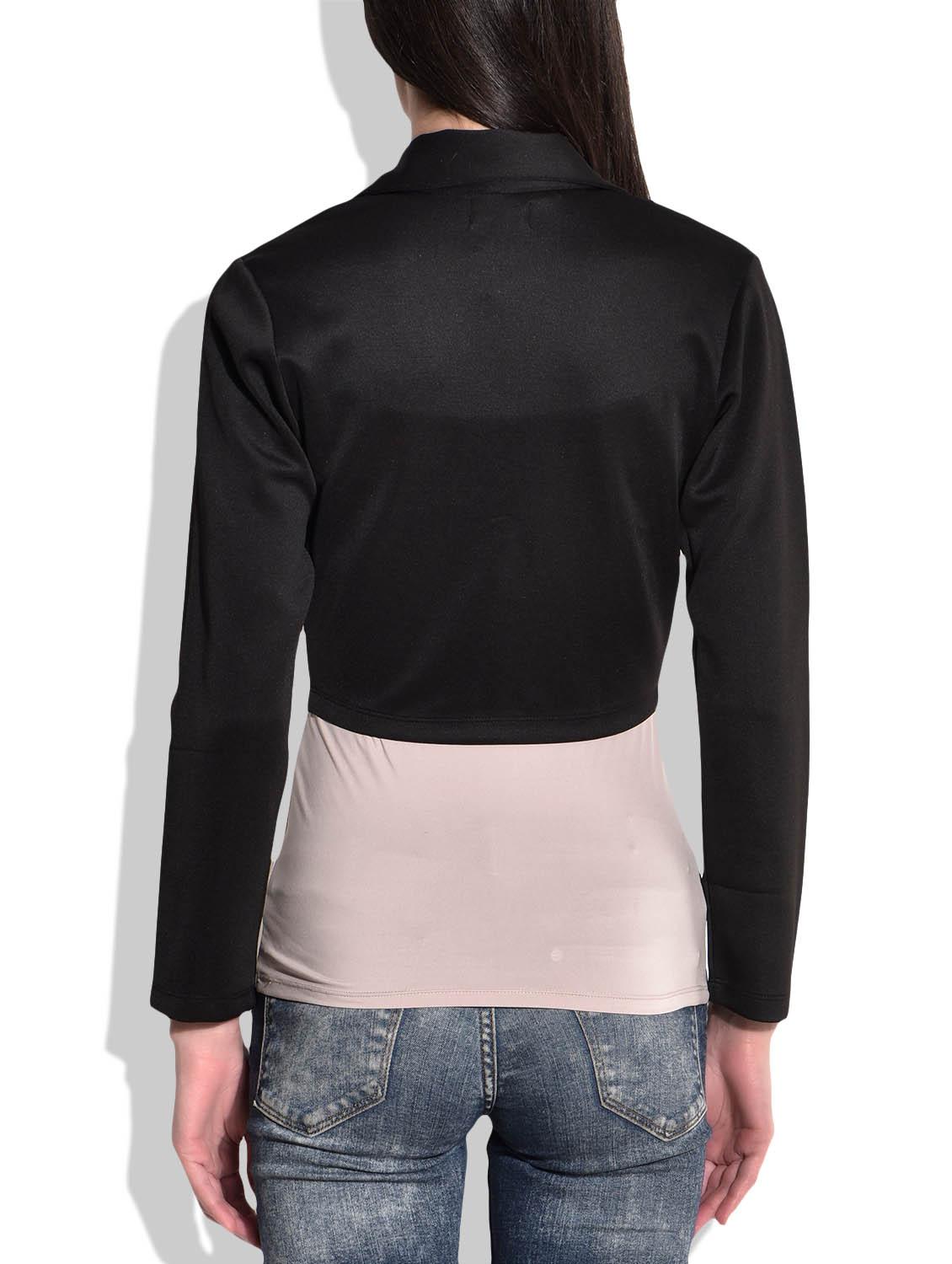 cropped black casual blazer - 9718039 - Zoom Image - 2