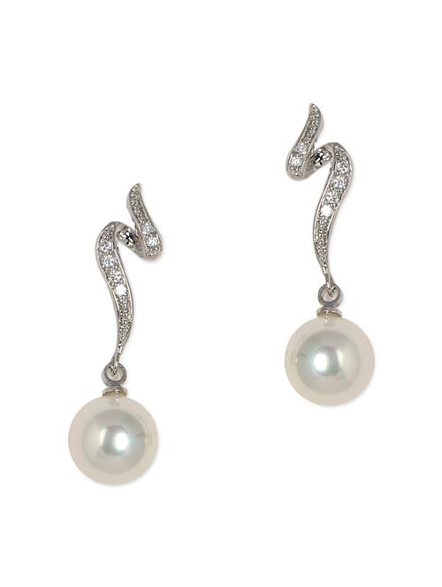 twisted pearl drop studs - 972422 - Very Small Image - 1