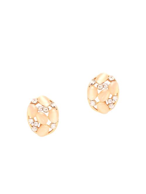 beige and clear embellished metal alloy studs - 9728227 - Very Small Image - 1