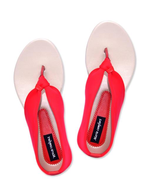 red shoe style toe separator flats - 9729670 - Very Small Image - 1