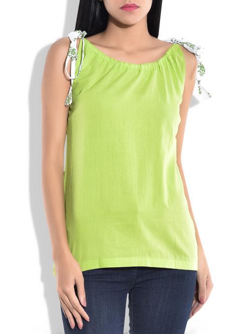 green cotton plain top - 9764021 - Very Small Image - 1